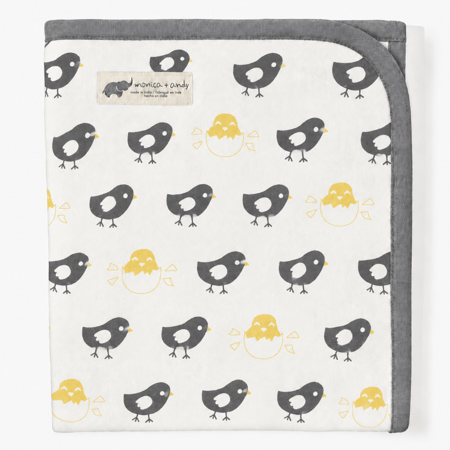 Monica + Andy Cotton Lycra Blanket - Grey Chicks - liquidation.store