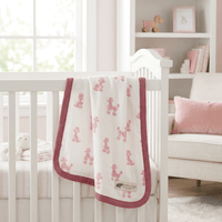 Monica + Andy Cotton Lycra Blanket - Pink Poodle - liquidation.store
