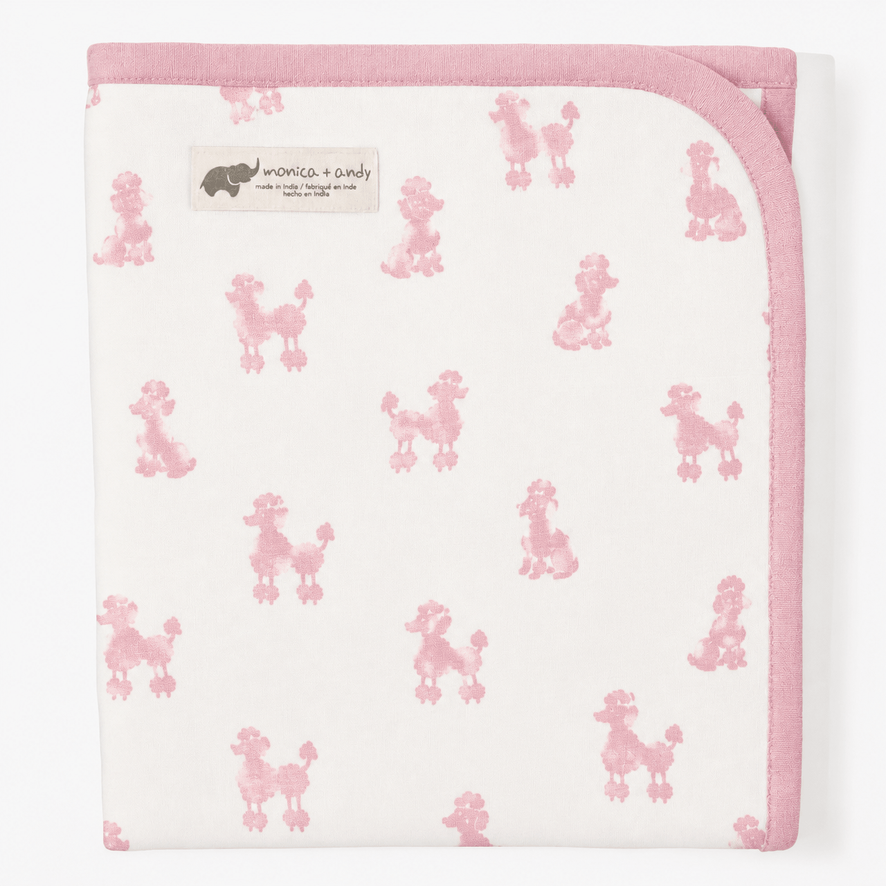 Monica + Andy Cotton Lycra Blanket - Pink Poodle - liquidation.store