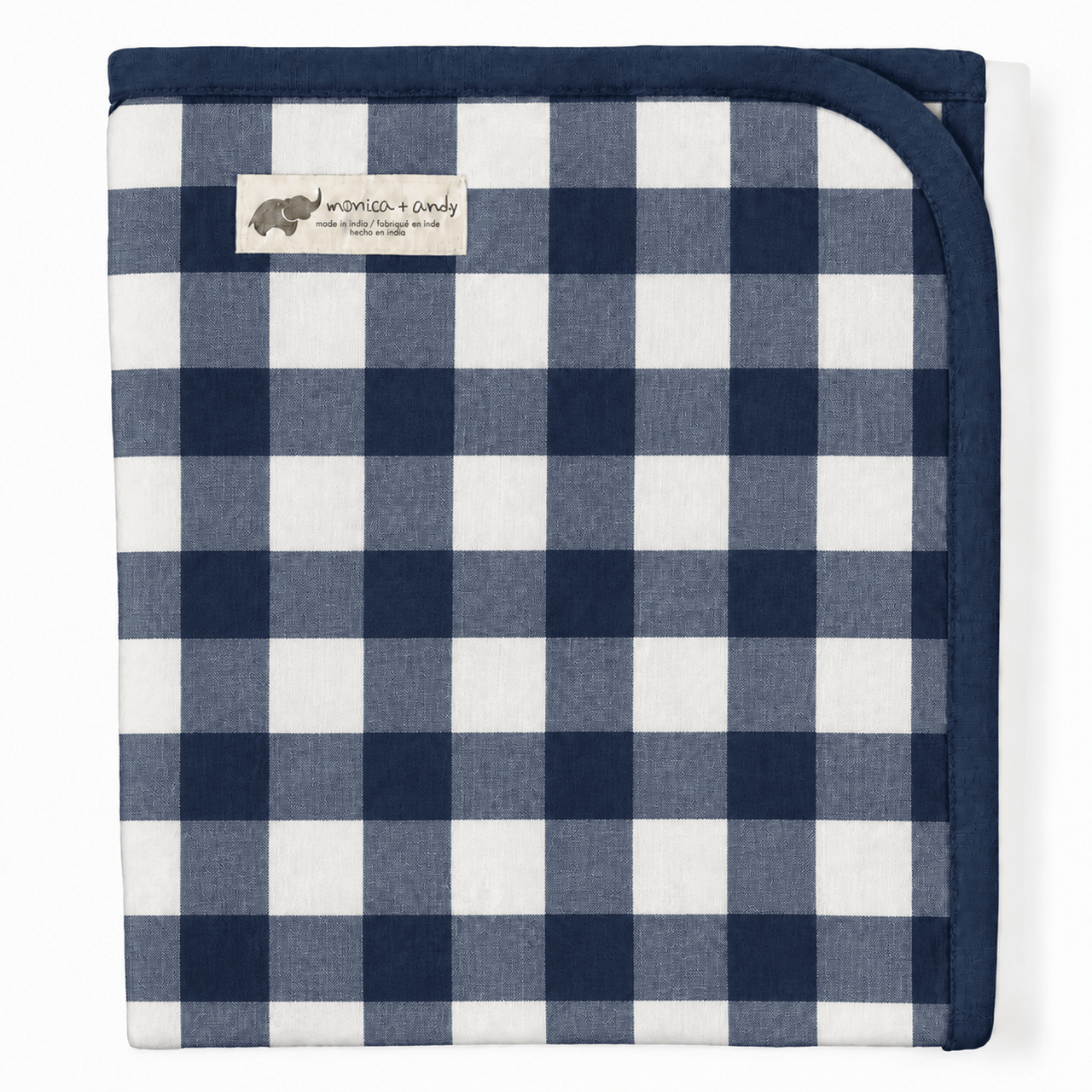 Monica + Andy Double Layer Coming Home Swaddle Blanket - Blue Plaid - liquidation.store