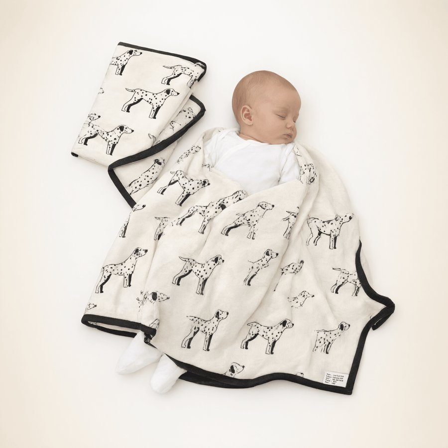 Monica + Andy Double Layer Coming Home Swaddle Blanket - Dalmatian - liquidation.store