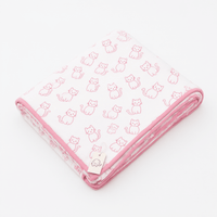 Monica + Andy Double Layer Coming Home Swaddle Blanket - Pink Cat - liquidation.store