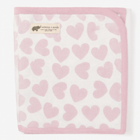 Monica + Andy Double Layer Coming Home Swaddle Blanket - Pink Hearts - liquidation.store