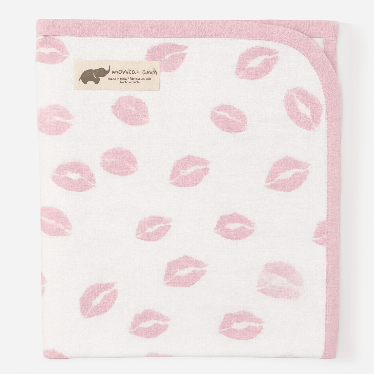 Monica + Andy Double Layer Coming Home Swaddle Blanket - Pink Lips - liquidation.store