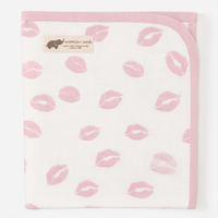 Monica + Andy Double Layer Coming Home Swaddle Blanket - Pink Lips - liquidation.store