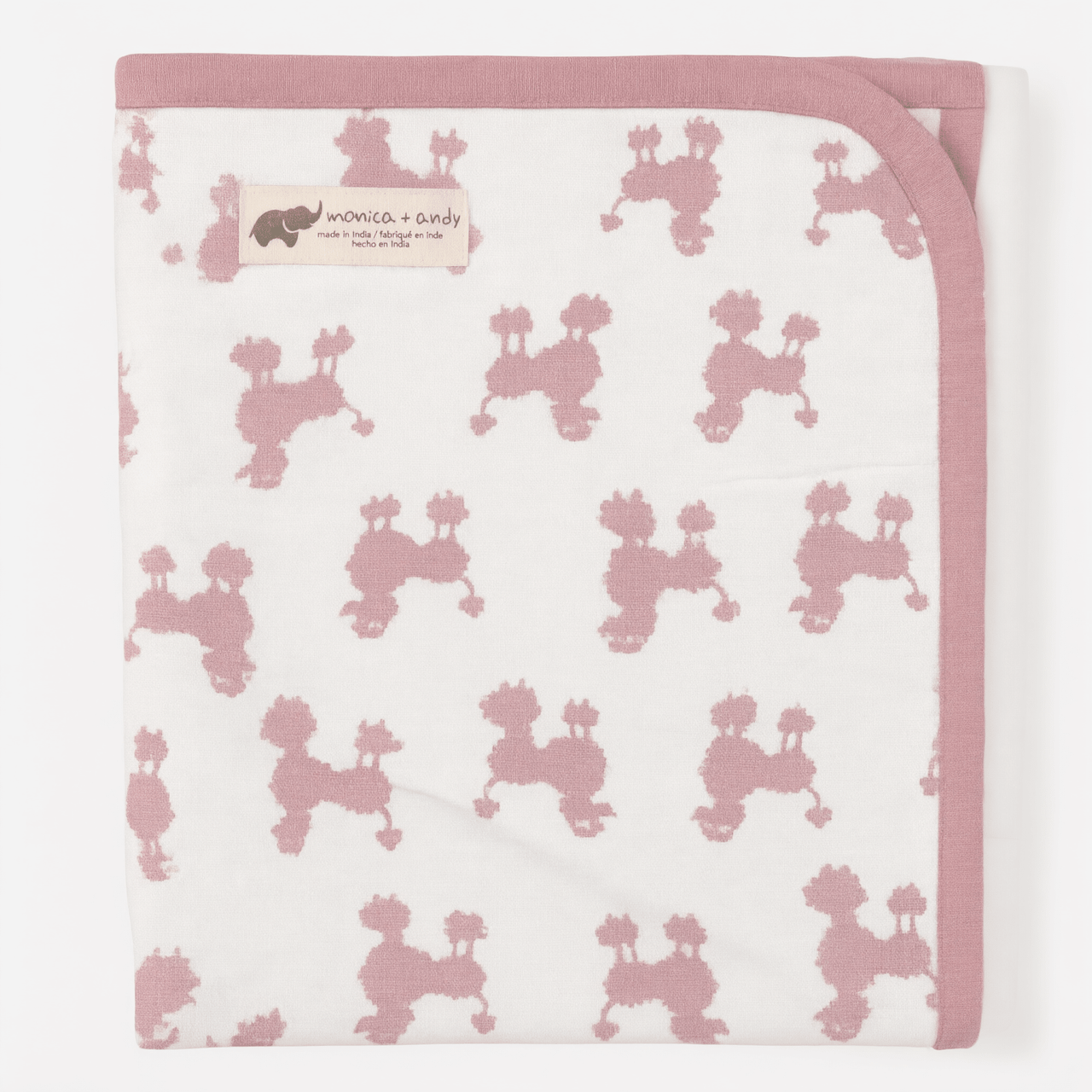 Monica + Andy Double Layer Coming Home Swaddle Blanket - Pink Poodle - liquidation.store