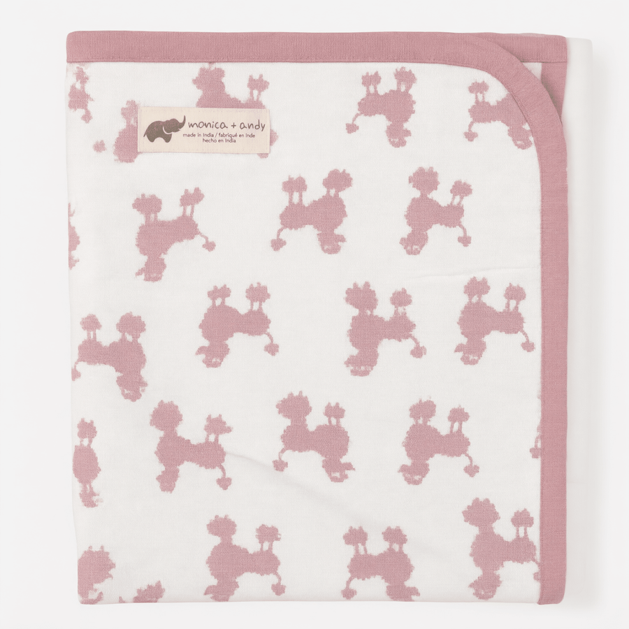 Monica + Andy Double Layer Coming Home Swaddle Blanket - Pink Poodle - liquidation.store