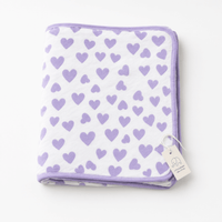 Monica + Andy Double Layer Coming Home Swaddle Blanket - Purple Hearts - liquidation.store