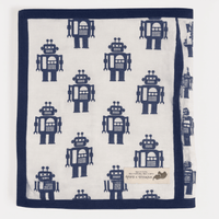 Monica + Andy Double Layer Coming Home Swaddle Blanket - Robot - liquidation.store