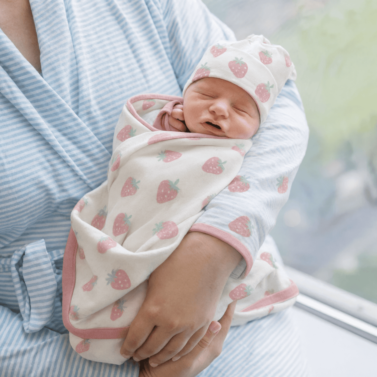 Monica + Andy Double Layer Coming Home Swaddle Blanket - Strawberry - liquidation.store