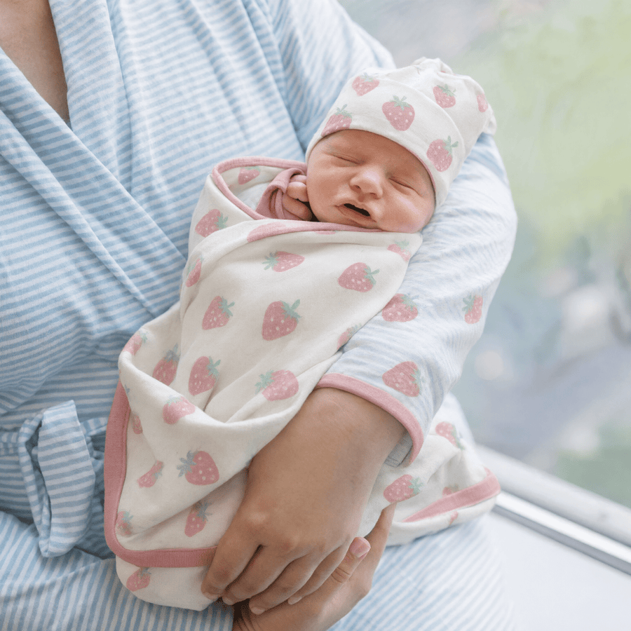 Monica + Andy Double Layer Coming Home Swaddle Blanket - Strawberry - liquidation.store