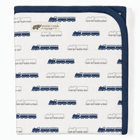 Monica + Andy Double Layer Coming Home Swaddle Blanket - Trains - liquidation.store