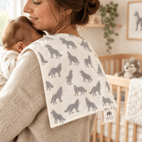 Monica + Andy Organic Cotton Burp Cloth - Grey Wolf - liquidation.store