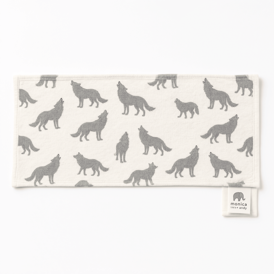 Monica + Andy Organic Cotton Burp Cloth - Grey Wolf - liquidation.store