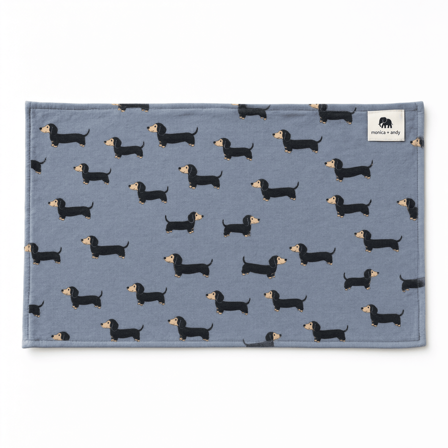 Monica + Andy Organic Cotton Burp Cloth - Sausage Dog - liquidation.store