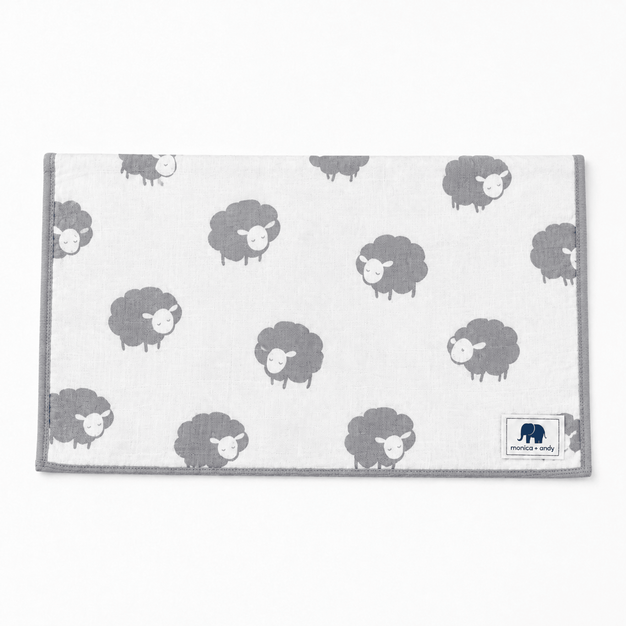 Monica + Andy Organic Muslin Burp Cloth - Grey Sheep - liquidation.store