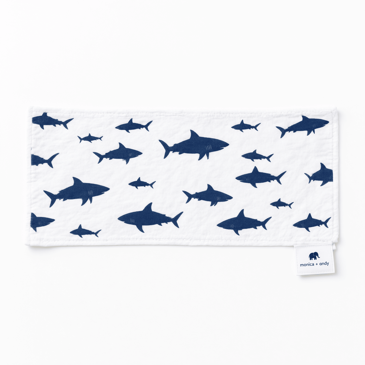Monica + Andy Organic Muslin Burp Cloth - Shark - liquidation.store