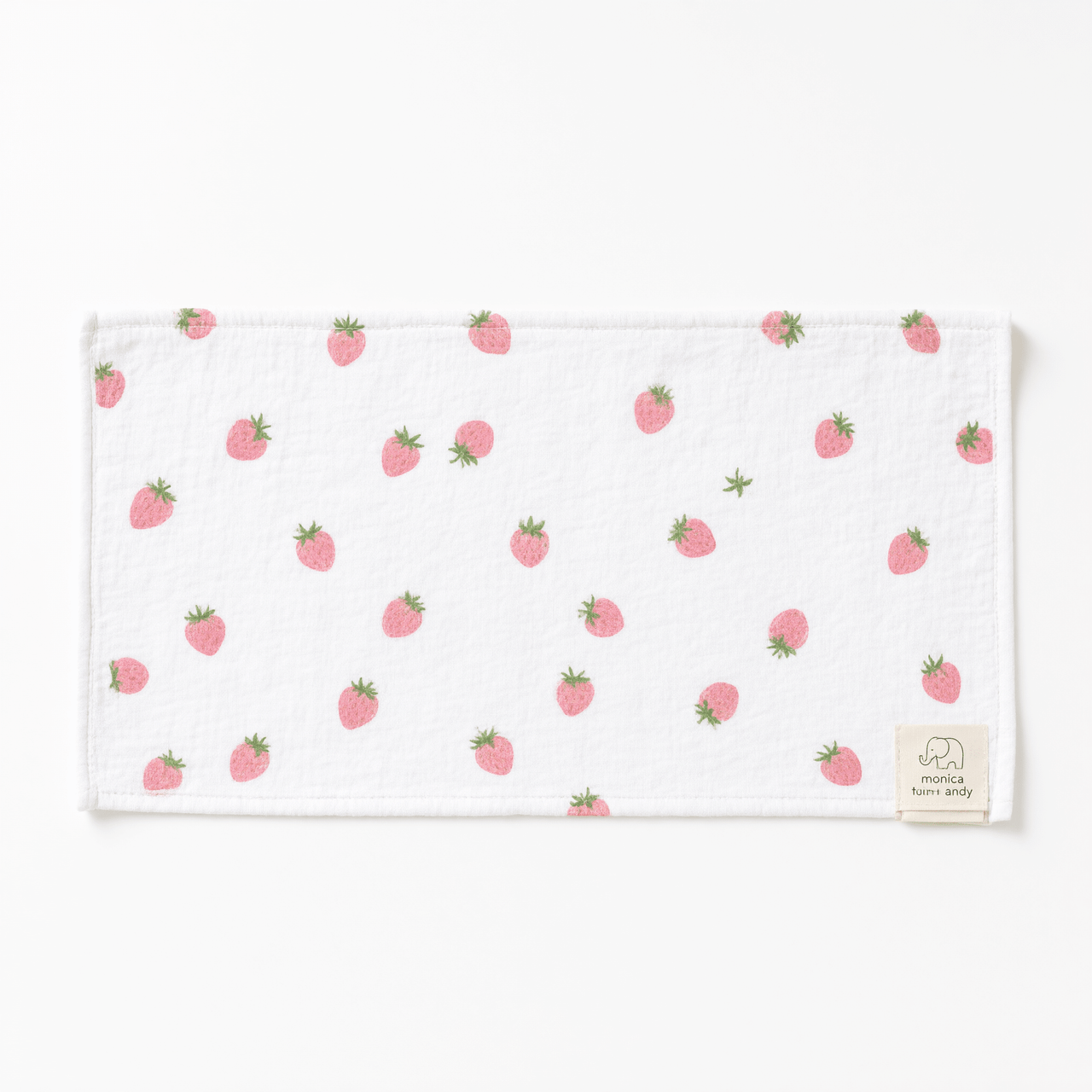 Monica + Andy Organic Muslin Burp Cloth - Strawberry - liquidation.store
