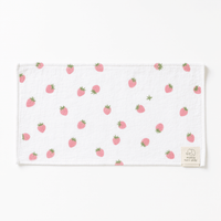 Monica + Andy Organic Muslin Burp Cloth - Strawberry - liquidation.store