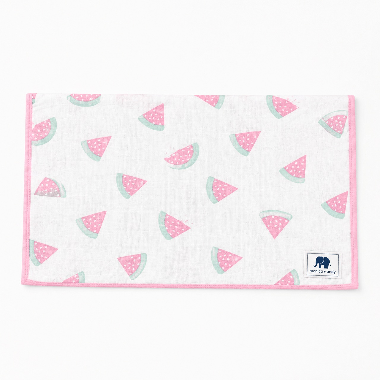 Monica + Andy Organic Muslin Burp Cloth - Watermelon - liquidation.store