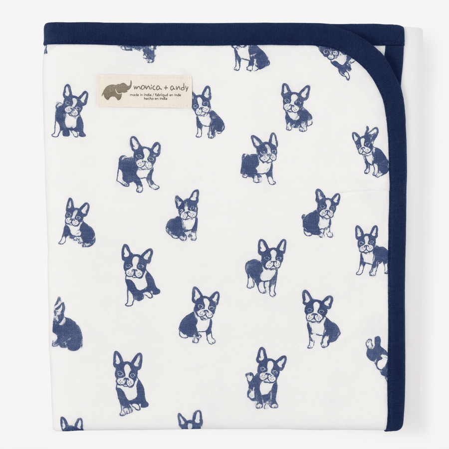 Monica + Andy Single Layer Muslin Swaddle Blanket - Bull Dog - liquidation.store