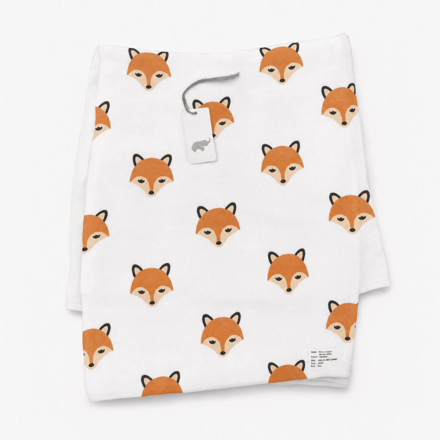 Monica + Andy Single Layer Muslin Swaddle Blanket - Fox - liquidation.store