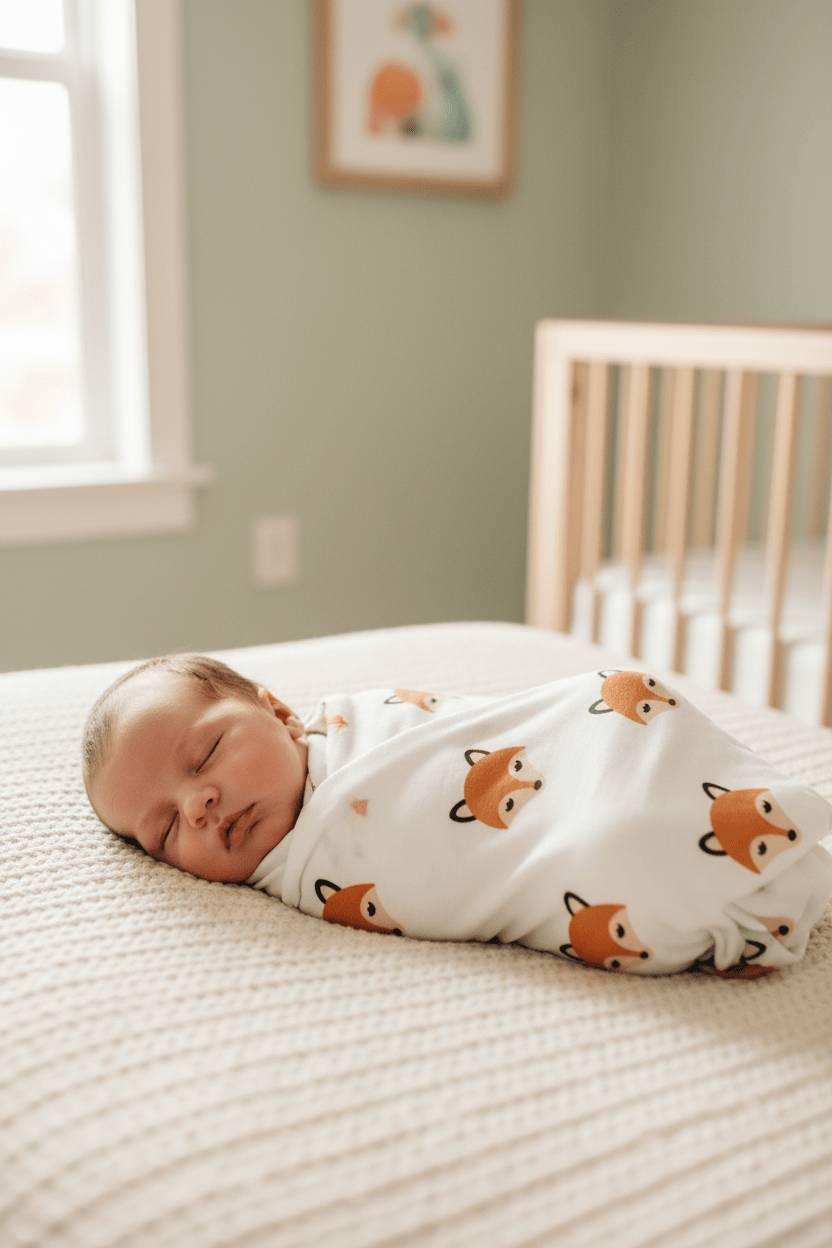 Monica + Andy Single Layer Muslin Swaddle Blanket - Fox - liquidation.store