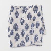 Monica + Andy Single Layer Muslin Swaddle Blanket - Robot - liquidation.store