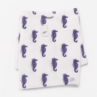Monica + Andy Single Layer Muslin Swaddle Blanket - Seahorse - liquidation.store