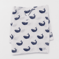 Monica + Andy Single Layer Muslin Swaddle Blanket - Whale - liquidation.store
