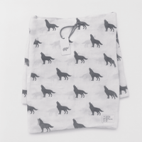 Monica + Andy Single Layer Muslin Swaddle Blanket - Wolf - liquidation.store