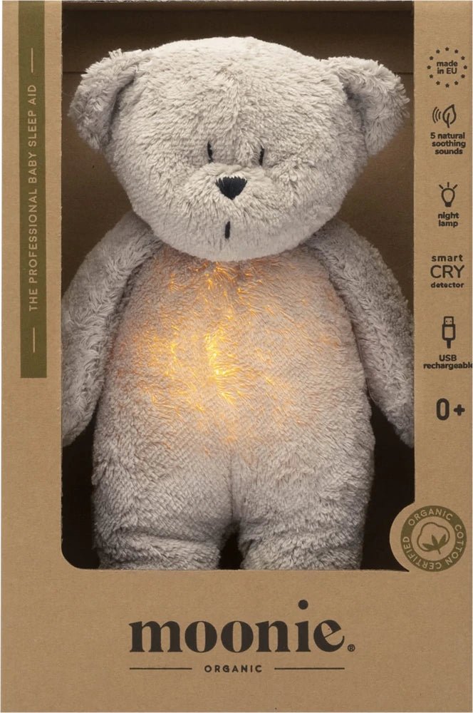 Moonie Organic Humming Bear | Mineral Grey (0+ YRS) - liquidation.store
