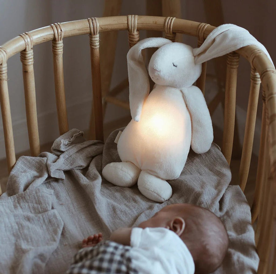 Moonie The Organic Humming Bunny With Lamp - Cream (0+) - liquidation.store
