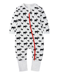 Moose Zip Baby Sleepsuit with Hand & Feet Cuffs (Various Sizes) - liquidation.store