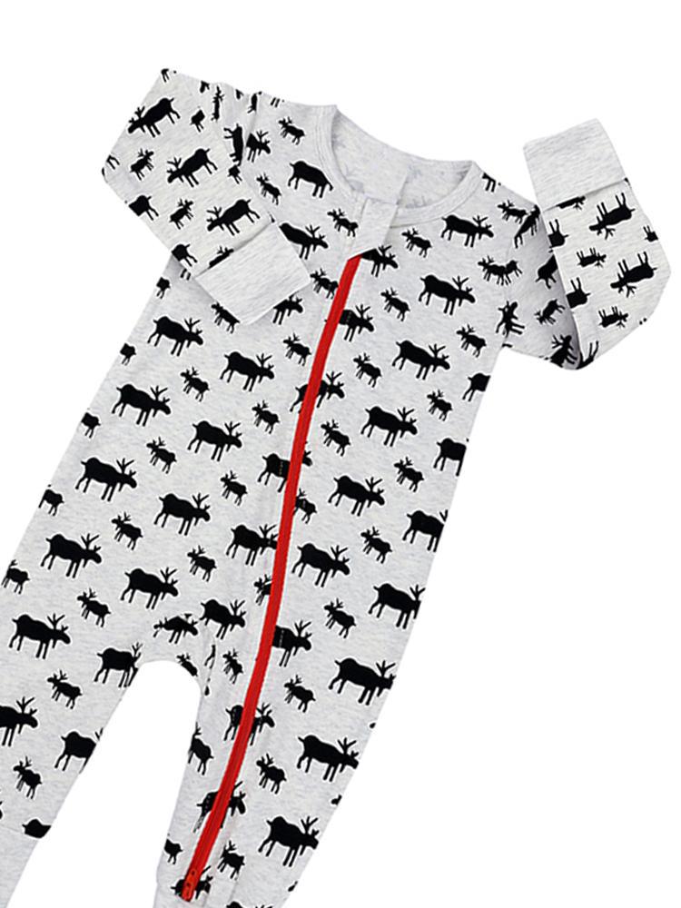 Moose Zip Baby Sleepsuit with Hand & Feet Cuffs (Various Sizes) - liquidation.store
