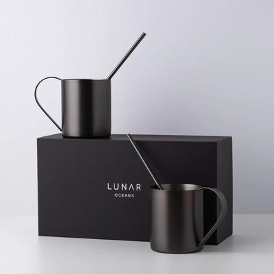 Lunar Oceans Moscow Mule Mug And Straw Gift Set - Space Grey