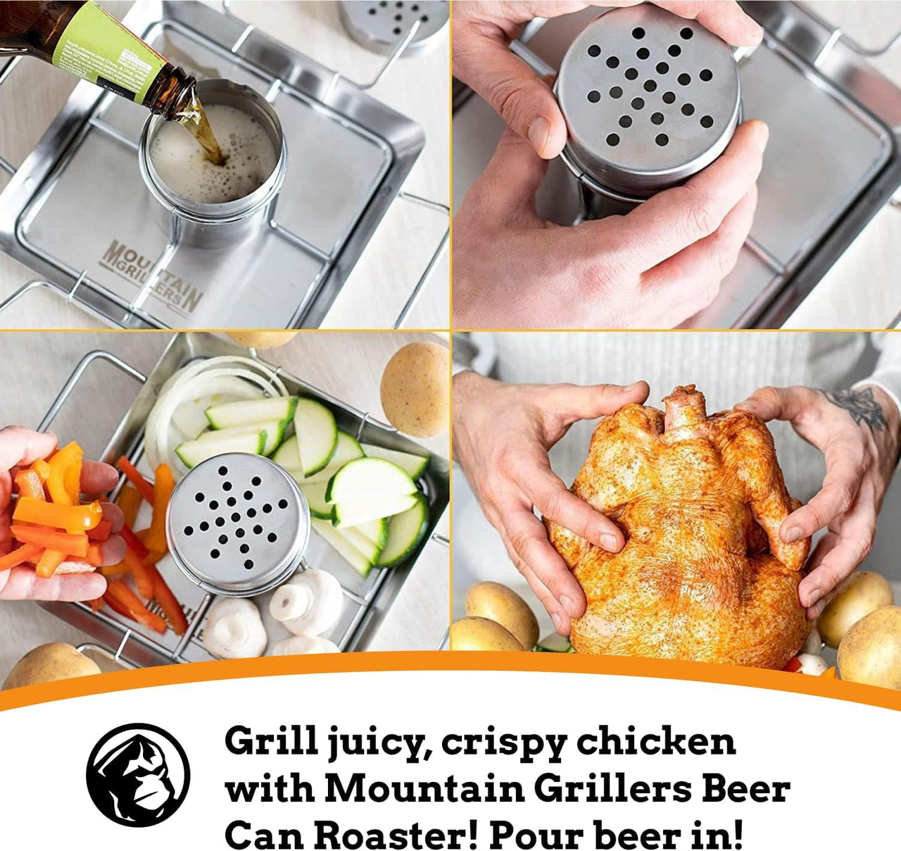 MOUNTAIN GRILLERS Beer Can Chicken Roaster Stand - liquidation.store
