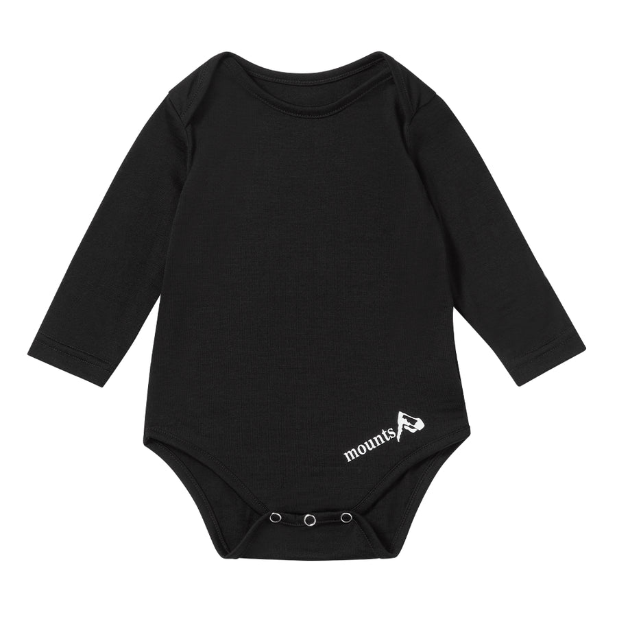 Mounts Thermal Cotton Baby Onsie  - Black (18-24M)