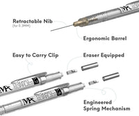 Thumbnail for MozArt Essential Mechanical Pencil Set - 4 Sizes with Refills - liquidation.store