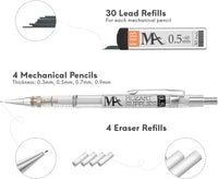 Thumbnail for MozArt Essential Mechanical Pencil Set - 4 Sizes with Refills - liquidation.store
