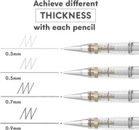 Thumbnail for MozArt Essential Mechanical Pencil Set - 4 Sizes with Refills - liquidation.store