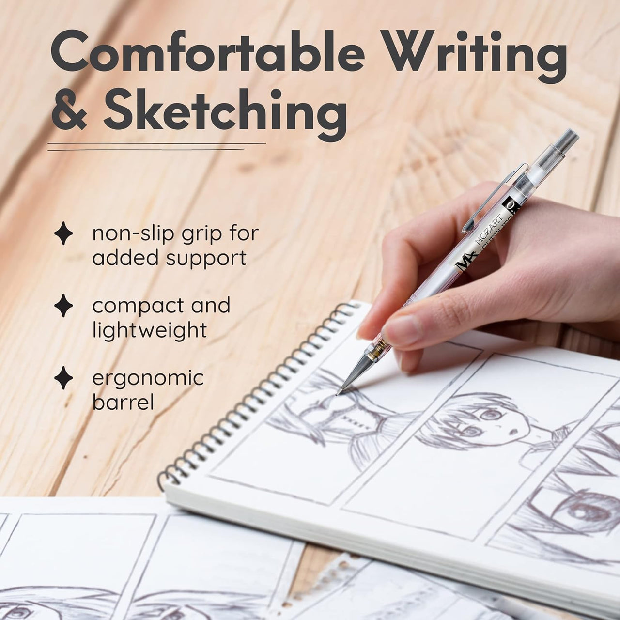 MozArt Essential Mechanical Pencil Set - 4 Sizes with Refills - liquidation.store