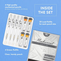 Thumbnail for MozArt Essential Mechanical Pencil Set - 4 Sizes with Refills - liquidation.store