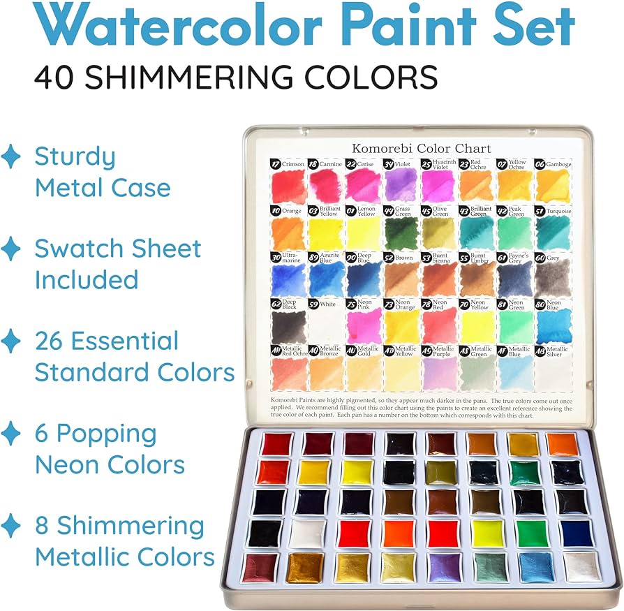Mozart Japanese Watercolour Paint Set - 40 colours - liquidation.store
