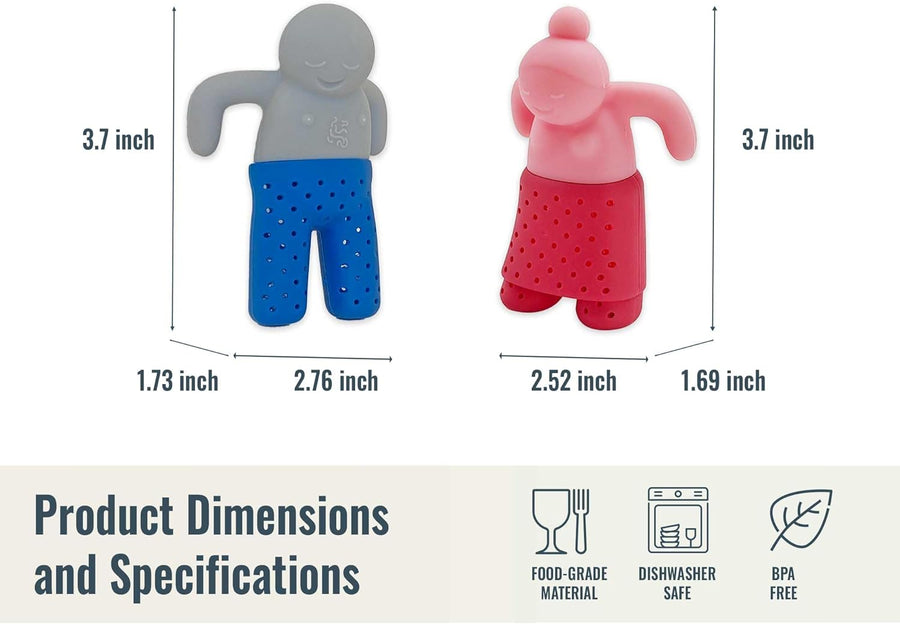 Mr & Mrs Tea Infuser Set for Loose - Leaf Tea - Set of 2 - liquidation.store