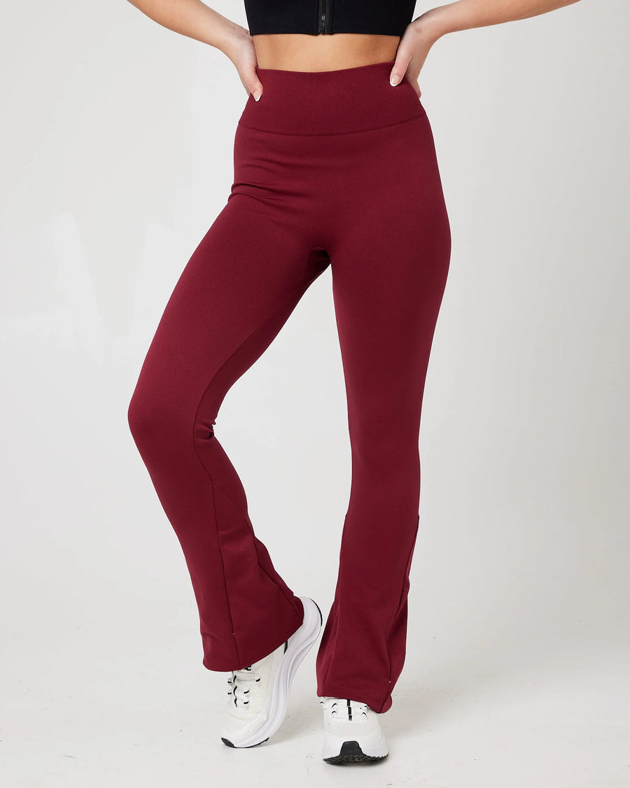 SnuggzFit Seamless All-Day High Waist Flare Legging - Wine (Various Sizes)