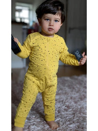 Thumbnail for Mustard Stars Baby Zip Sleepsuit with Hand & Feet Cuffs (Various Sizes) - liquidation.store