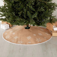 Thumbnail for Natural Hessian Nordic Snowflake Tree skirt 99cm (Dia) - liquidation.store