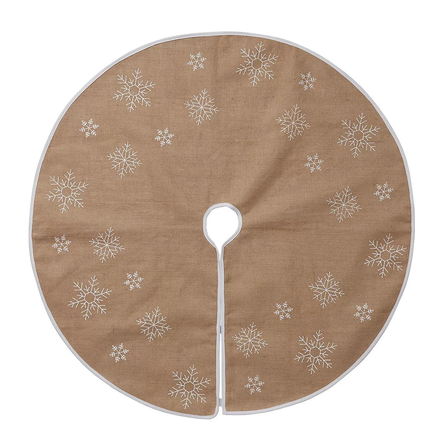Natural Hessian Nordic Snowflake Tree skirt 99cm (Dia) - liquidation.store