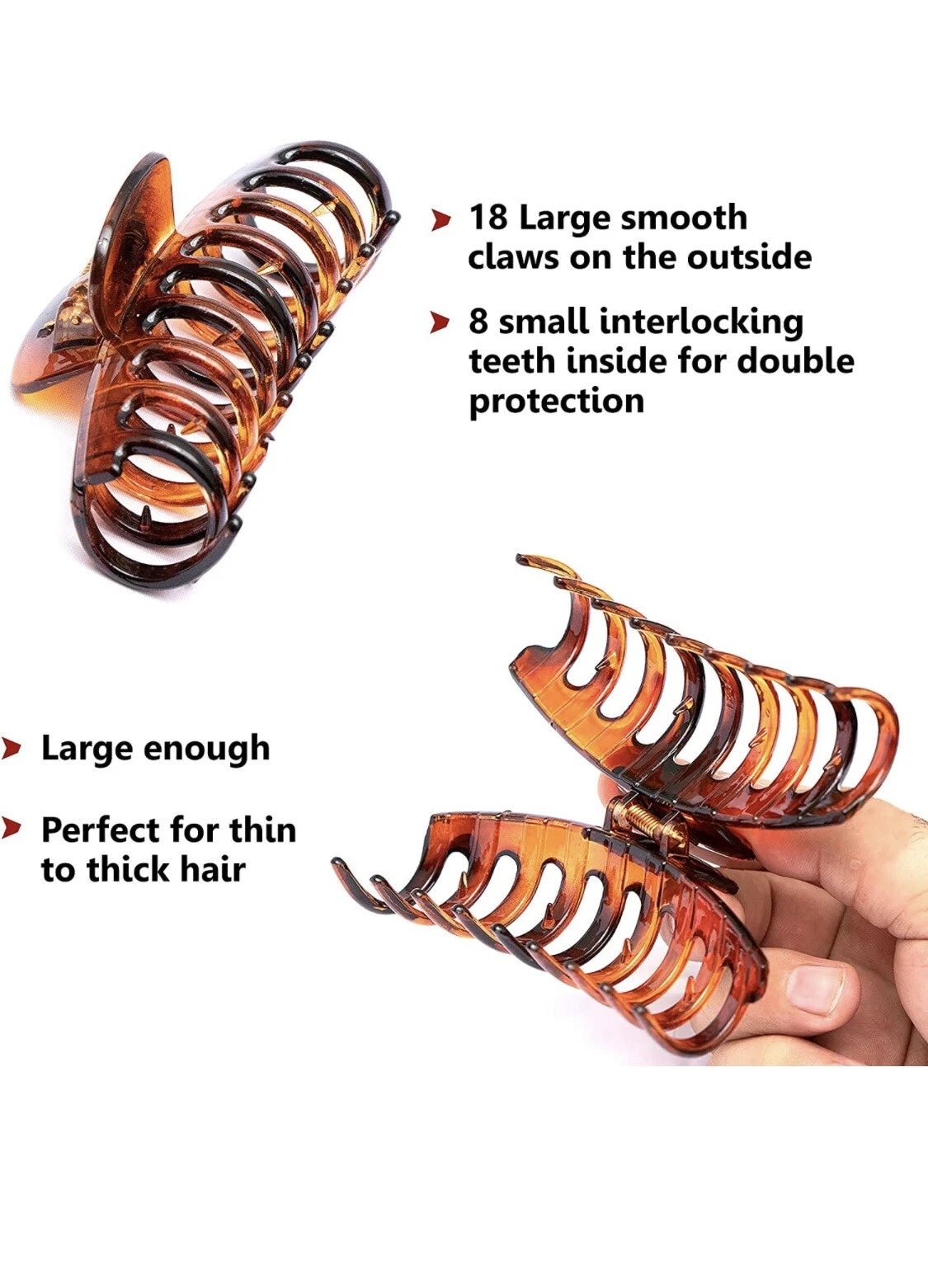 Non Slip Big Claw Hair Clips - 5 Pack - liquidation.store
